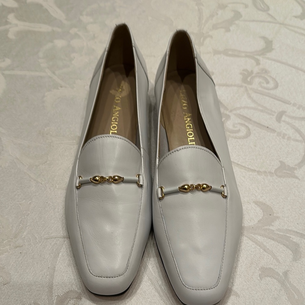 Vintage Enzo Angiolini White Leather Loafers NWOT
